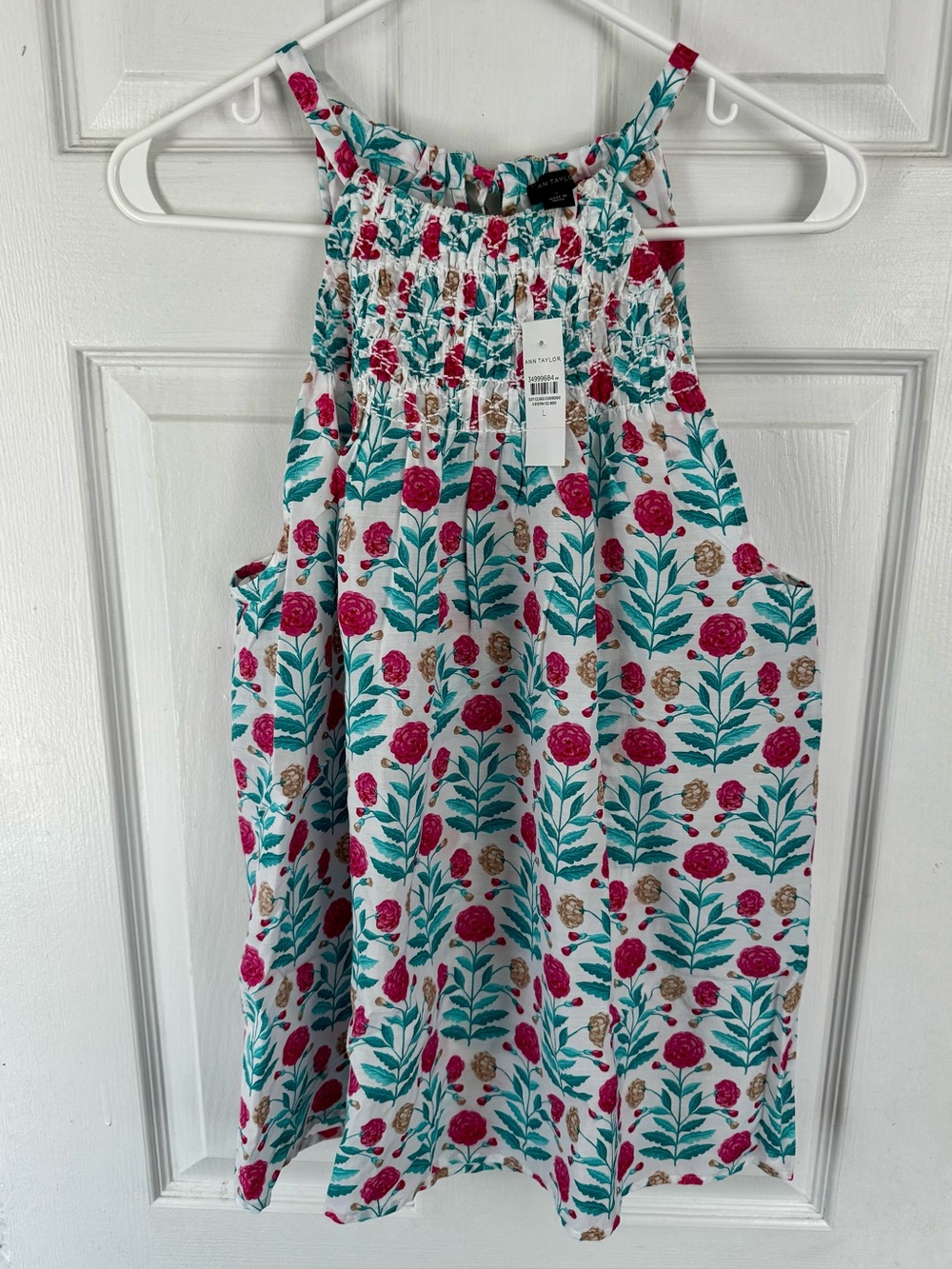 NWT Floral Ann Taylor Summer Halter Top, Size L